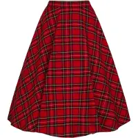 Hell Bunny Jupe mi-longue Rockabilly de - Jupe Irvine - XS - 4XL - pour Femme - rouge - Taille M