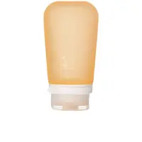 Human Gear GoToob+ (grande) | Bouteille de voyage rechargeable en silicone | Couvercle verrouillable | Mat riau de qualit alimentaire | Orange (1