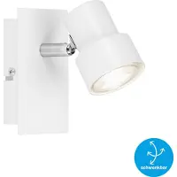 Briloner Lampe LED spot murale LEUCHTEN ROCK, 5 W, 460 lm, IP20, blanc, métal, incl., 1x GU10, 12 x 8 x 12 cm