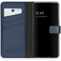 Selencia Étui portefeuille en cuir véritable pour Samsung Galaxy S21 Plus - Bleu