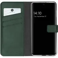 Selencia Étui portefeuille en cuir véritable pour Samsung Galaxy A32 (5G) - Vert