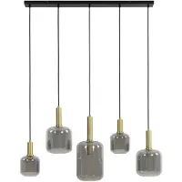Light & Living Suspension - bronze - LEKAR - verre verre fumé - lampe design - E27 - 2946284 -