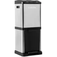 Klarstein Ecosystème² Poubelle tri sélectif pédale 45L (3x 15L) - coque inox arg