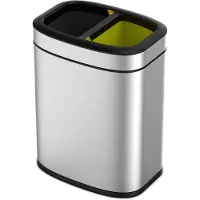EKO - OLI-Cube Open Top Poubelle 10+10 litres - Stainless steel Polypropylene - Matt Edelstahl