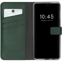 Selencia Étui portefeuille en cuir véritable Apple iPhone 13 Mini - Vert