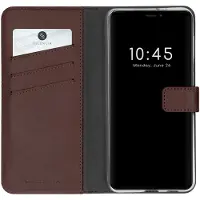 Selencia Étui portefeuille en cuir véritable Apple iPhone 13 Mini - Marron
