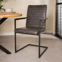 Dimehouse Chaise Salle A Manger Grise Industrielle Bras