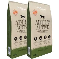 vidaXL Nourriture pour chiens Adult Active Chicken & Fish 2 pcs 30 kg
