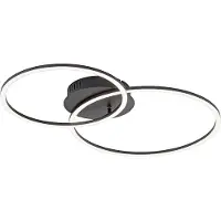 JUST LIGHT Plafonnier Ivanka 2 anneaux noir