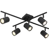 QAZQA Plafonnier moderne noir 5 lumières réglable carré - Jeana