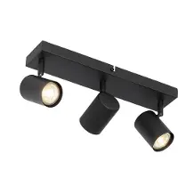 QAZQA Plafonnier moderne noir 3 lumières réglable rectangulaire - Jeana