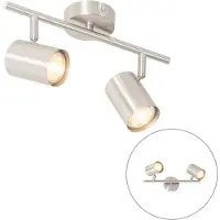QAZQA Plafonnier moderne en acier 2 lumières orientables - Jeana