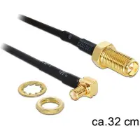 DeLOCK Câble d'antenne RP-SMA vers MCX 90 - contacts dorés