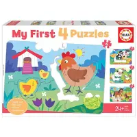 Educa Borras Puzzle 4 en 1 Ma Ferme Mères et Bébés 18899