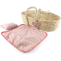 Happy People Wicker Moses Basket (504318) Doll Rose Enfants