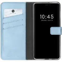 Selencia Étui portefeuille en cuir véritable pour Apple iPhone 13 Mini - Air Blue