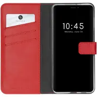 Selencia Étui portefeuille en cuir véritable pour Apple iPhone 13 Pro Max - Rouge