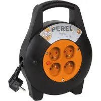 Perel Enrouleur de Câble 10 m - Broche de Terre