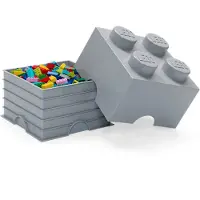 LEGO Brique de rangement 4 tenons - gris pierre