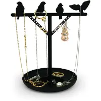 Kikkerland Gadget Bird Is The Word Jewelry Stand - Noir