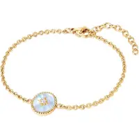Valero Pearls Bracelet bleu clair / or