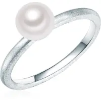 Valero Pearls Bague argent / blanc perle