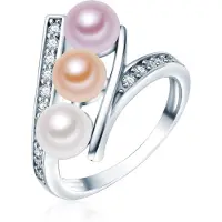 Valero Pearls Bague abricot / rose ancienne / argent