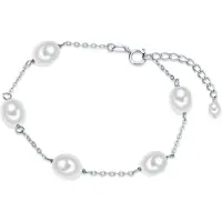 Valero Pearls Bracelet argent / blanc perle