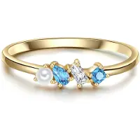 Glanzstücke Bague bleu / jaune d'or / blanc