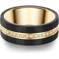 Trilani Bague jaune d'or / noir / transparent