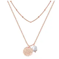 Valero Pearls Chaîne or rose / blanc perle