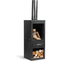 Cook King Cheminée d'extérieur en acier ROSA 40x40x150 cm