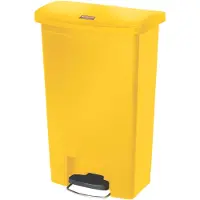 Rubbermaid Poubelle à pédale Slim Jim, plastique, contenance 50 L, jaune