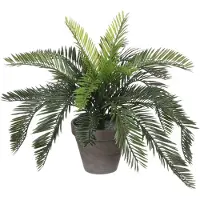 Mica Decorations Palmier Cycas Plante Artificielle en Pot de Fleur Stan - H37 x Ø44 cm - Vert