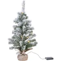 Everlands Mini Pin Enneigé Led Décoration De Noël Compacte Enneigée Avec Microled Blanc Chaud -