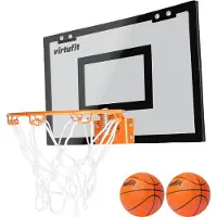 VirtuFit Panier de basket Pro Mini avec 2 ballons et pompe Noir
