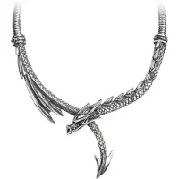 Alchemy Gothic Collier Gothic de - Collier Dragons Lure - pour Femme - couleur argent - Taille Standard