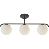 Nordlux Plafonnier , Grant, dimmable, Noir, Salon / séjour, Verre