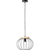 Brilliant Suspension Sorana à 1 lampe, noir/couleur bois