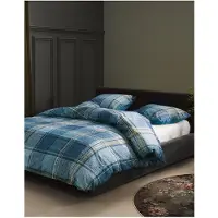 Essenza Ensemble de housse de couette en flanelle de coton Farila - avec taies d'oreiller