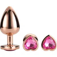 Dream Toys Gleaming Love - plug anal cœur - set de 3 - rosegold