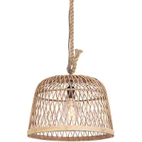QAZQA Suspension rustique intelligente en rotin avec ampoule WiFi G125 - Calamus