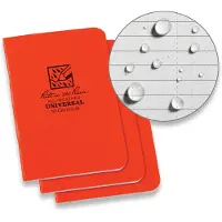 Rite in the rain Stapled Notebooks OR71FX-M, 3 1/4" x 4 5/8", Orange, carnets de notes, 3 pièces