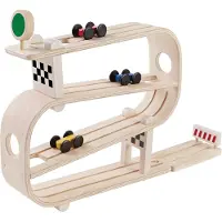Plantoys Circuit en bois - - Bolides descente - Mixte - 18 mois - Rouge et Bois