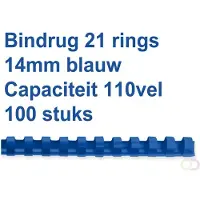 GBC Baguettes à relier , plastique, Ø 14 mm, 100 p., bleu