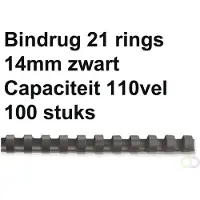 GBC Baguettes à relier , plastique, Ø 14 mm, 100 p., noir