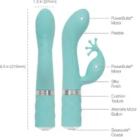Pillow Talk Kinky - vibromasseur point G rechargeable à 2 moteurs (turquoise)