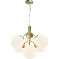 Nordlux Suspension 6 lumières Ivona Or avec verre blanc