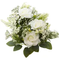 My Dream Day BOUQUET 9 ROSES ARTIFICIELLES 40.5CM BLANC