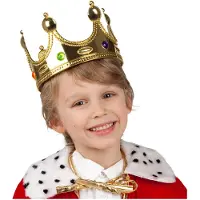 Boland couronne de roi or pierres colorées enfant - 01316